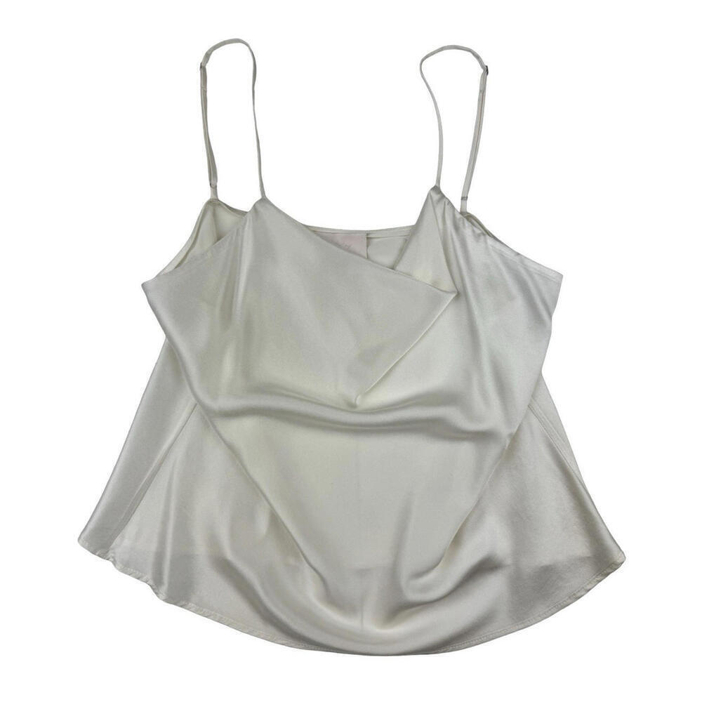 Cinq a Sept Marta Silk Cami Tank Top Ivory Size M